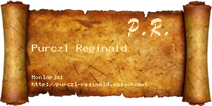 Purczl Reginald névjegykártya